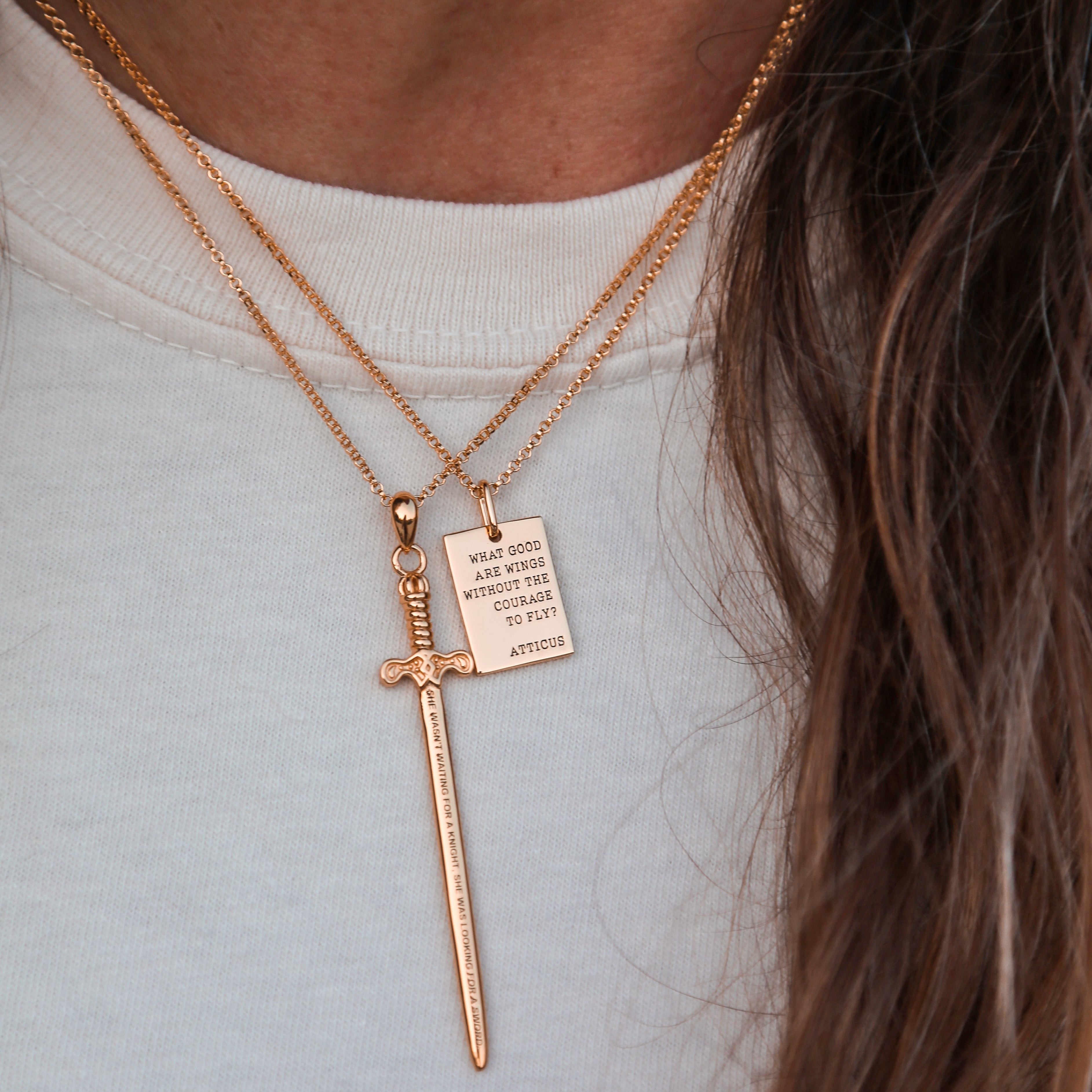 Wings Gold Pendant Necklace