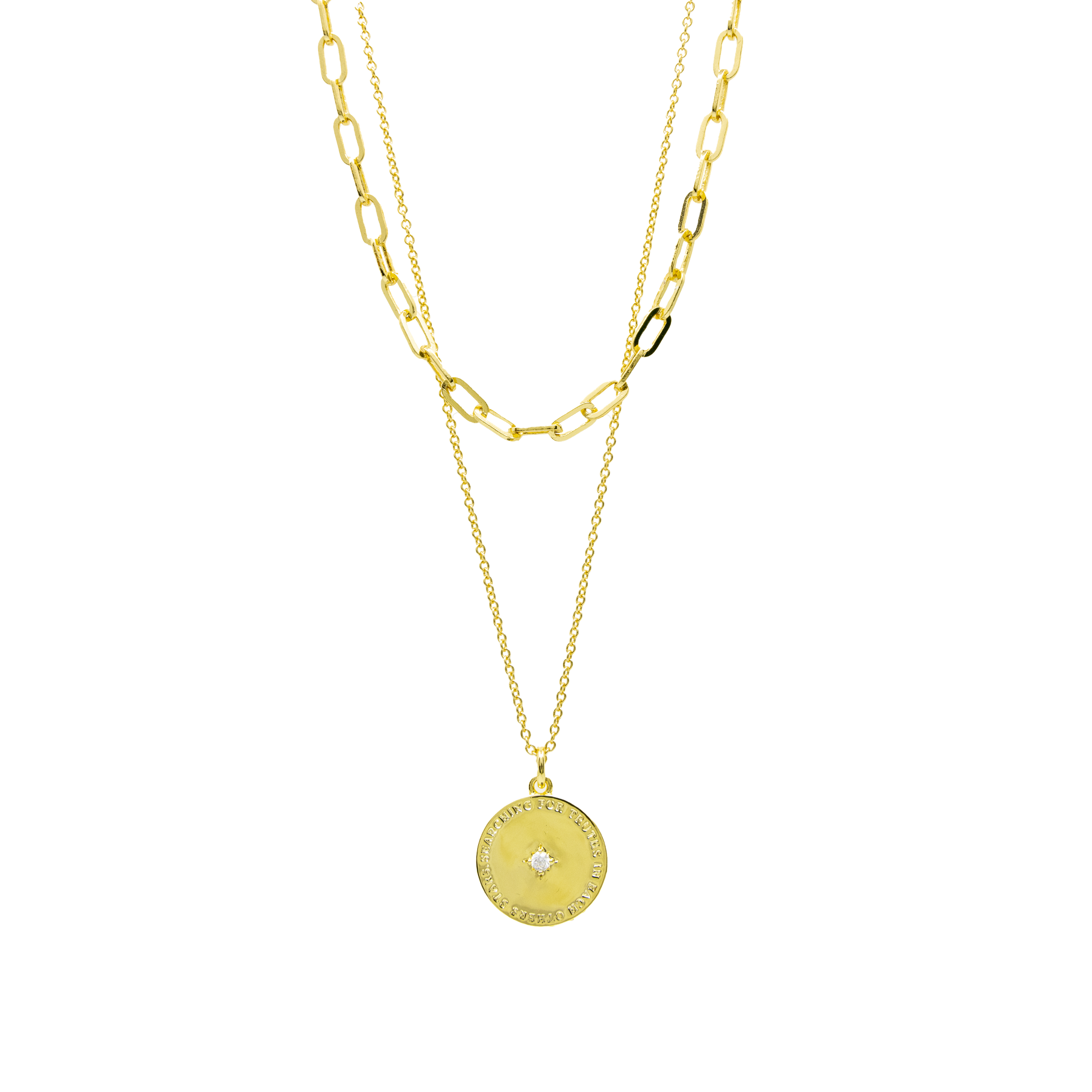 Searching for truths - Layered Gold Coin Necklace