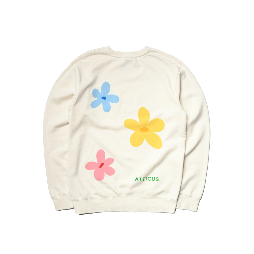 Groovy Broken Flowers Cream Crewneck
