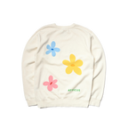 Groovy Broken Flowers Cream Crewneck