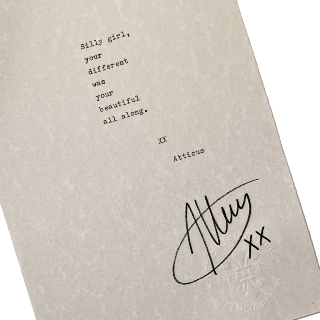 "Your Beautiful" Signed Typewriter Poem