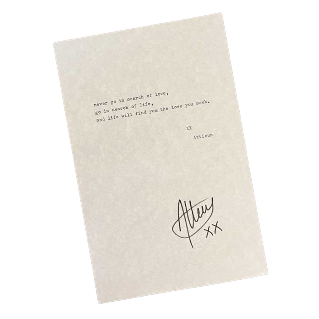 "In Search Of" Signed Typewriter Poem