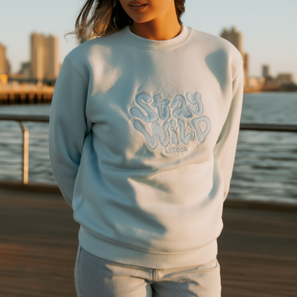 Baby Blue Stay Wild Crew