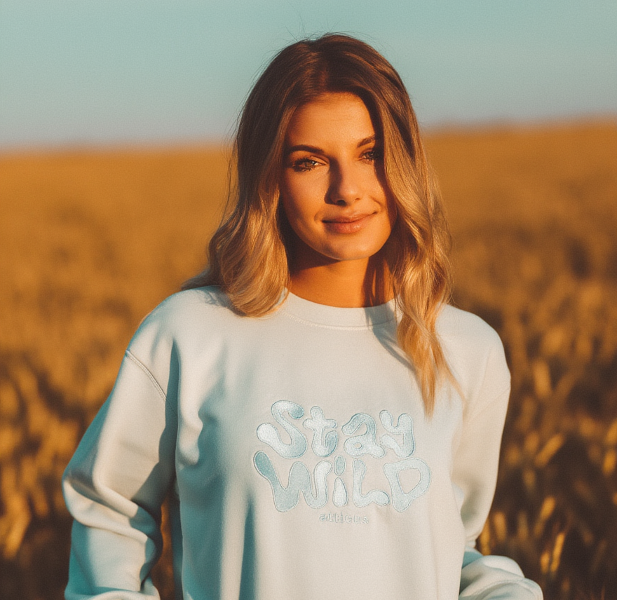 Baby Blue Stay Wild Crew
