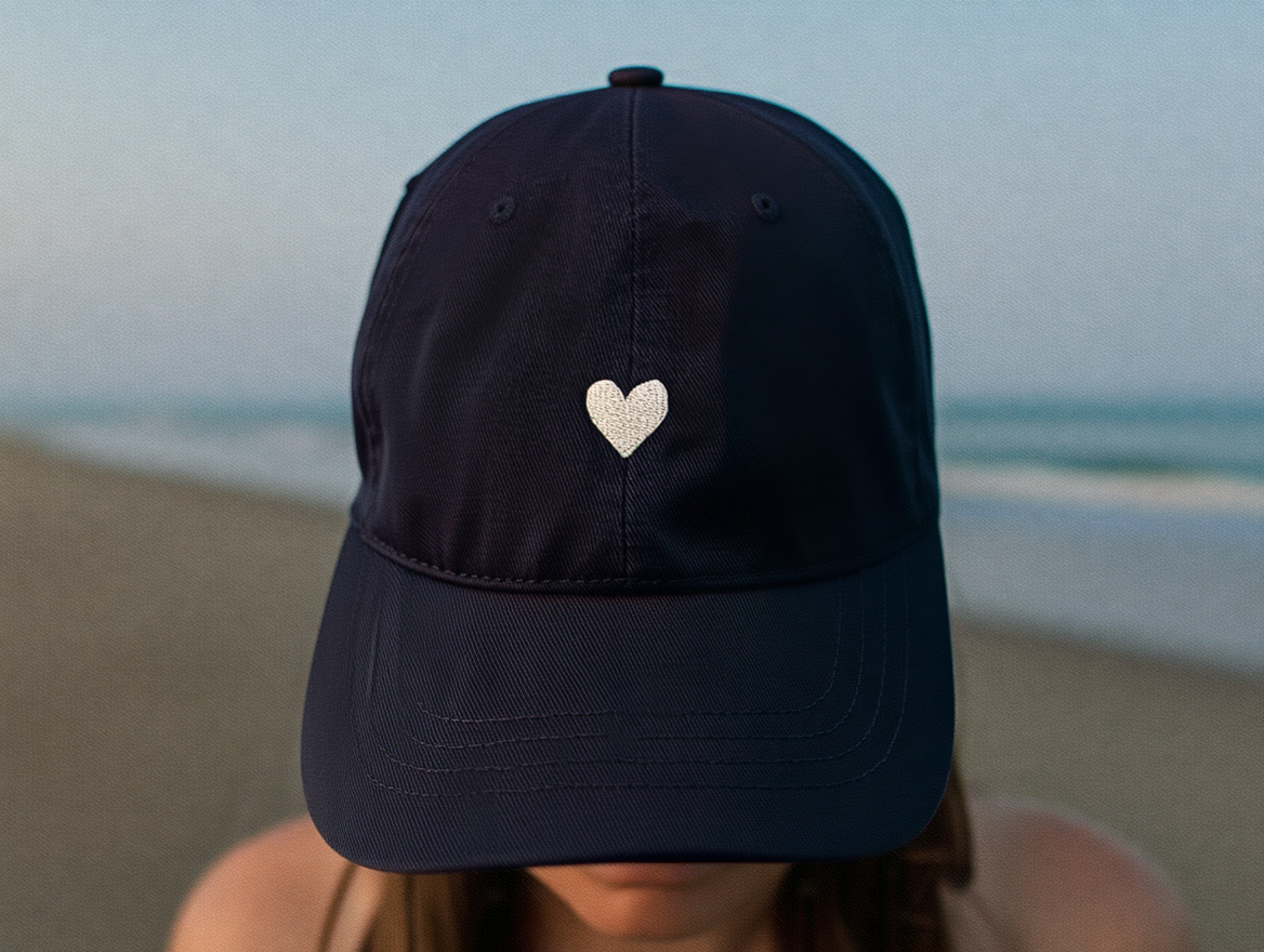 Navy Heart Hat