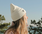 Heart Cuffed Beanie-White
