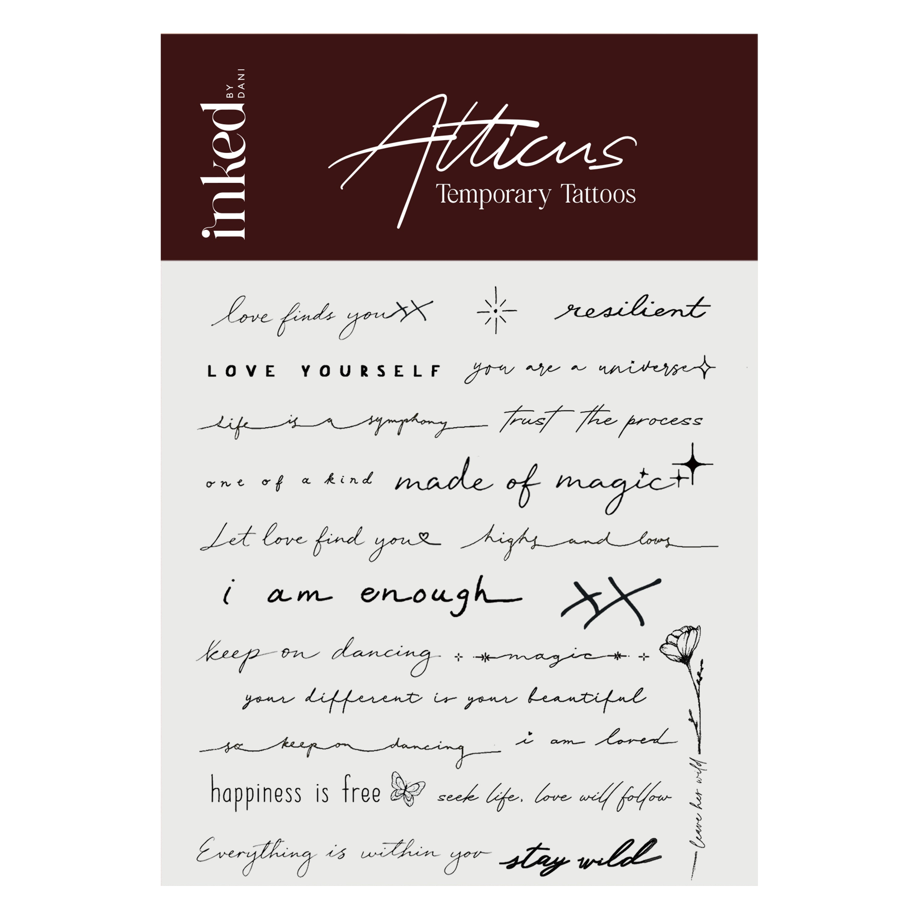 Inked by Dani x Atticus: Inner Voice Temporary Tattoo Set