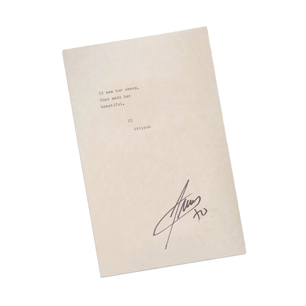 "Beautiful Chaos" Typed + Signed Poem