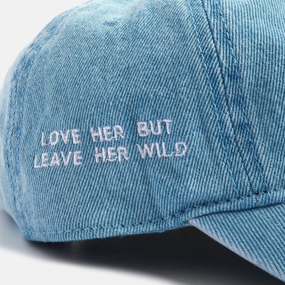 Heart - Denim Dad Hat Right Side Detail