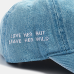 Heart - Denim Dad Hat Right Side Detail