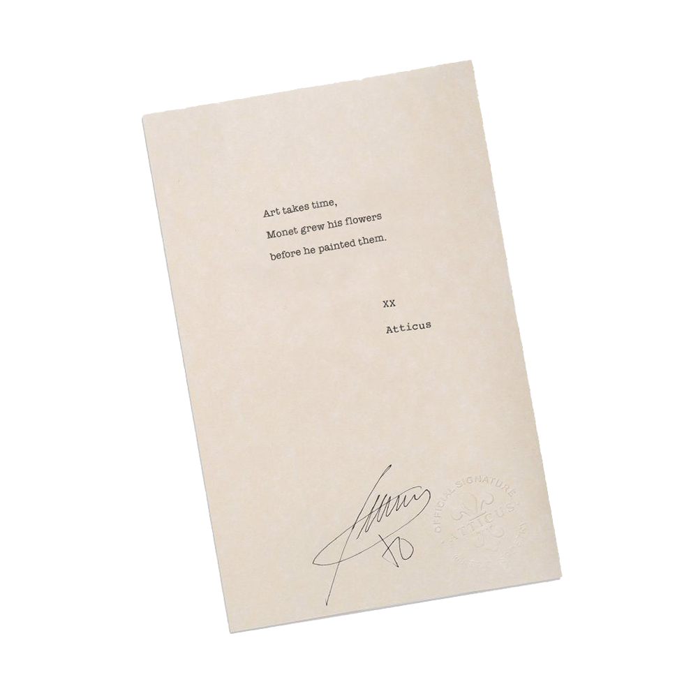"Monet" Typed + Signed Poem