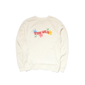 Groovy Broken Flowers Cream Crewneck