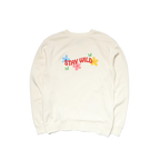 Groovy Broken Flowers Cream Crewneck