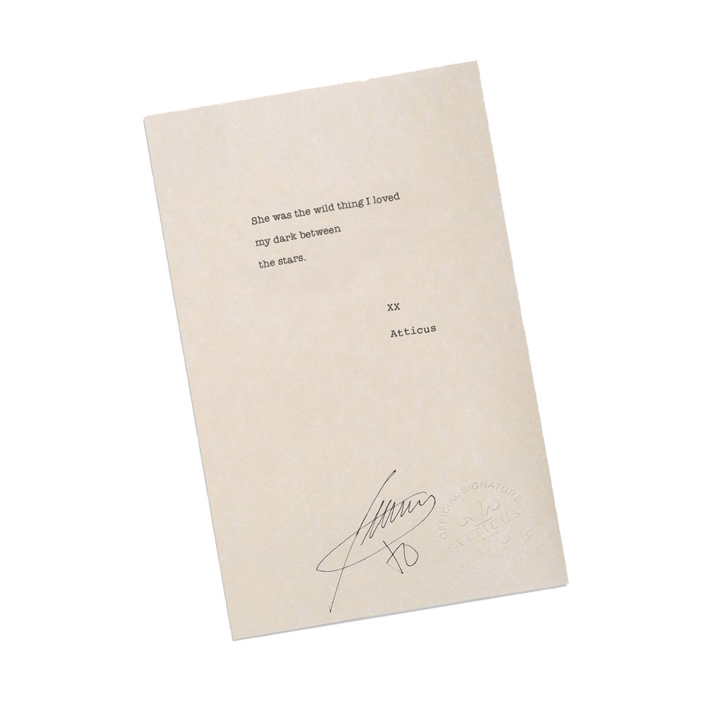 “Dark Between The Stars” Typed + Signed Poem